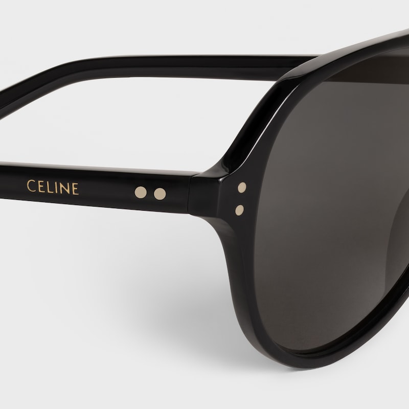 Black Frame 17 Sunglasses in Acetate with Polarized Lenses | CELINE